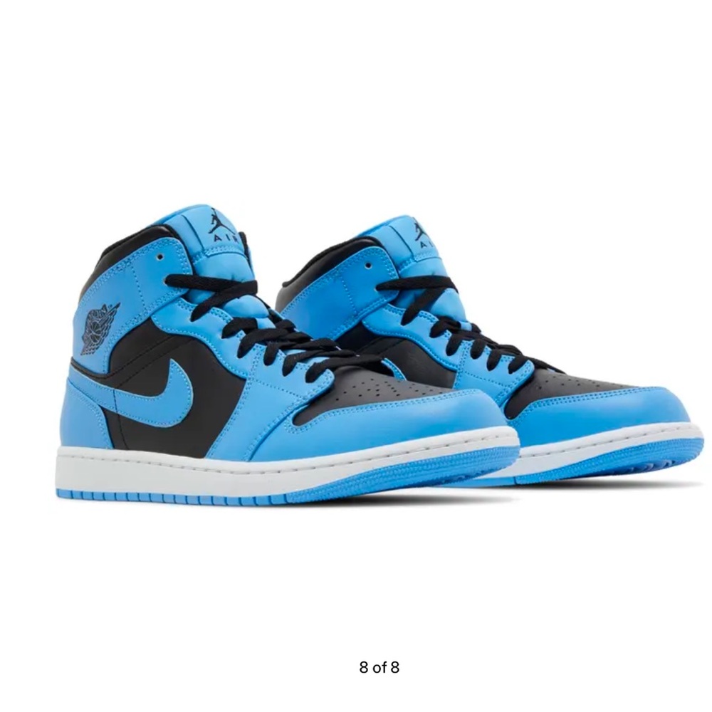 Nike mens Air Jordan 1 Mid university blue size 8.5